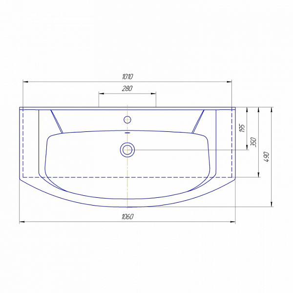 Мебельная раковина Элеганс 105