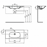Раковина Ideal Standard Tesi 100 см T3508V1