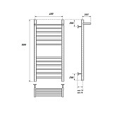 Полотенцесушитель электрический Point Аврора PN10148SPE П11 400x800 с полкой левый/правый, хром