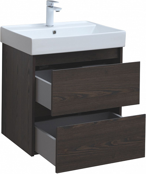 Тумба под раковину Aquanet Nova Lite 60 дуб черный (2 ящика) 00287894