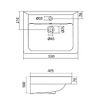 Прямоугольная раковина Santek Тигода 55 1WH302126