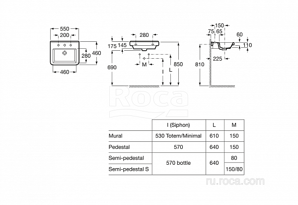 Раковина Roca Dama-N 55х46 327786000