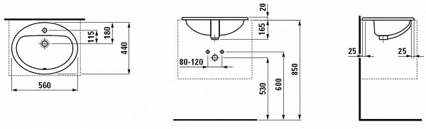 Раковина Laufen Pro 8.1395.1.000.104.1