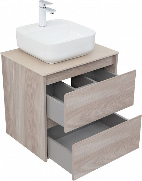 Тумба под раковину Aquanet Nova Lite 60 орех светлый (2 ящика) 00287884