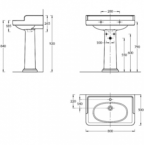 Раковина на тумбу Kerama Marazzi Pompei PO.wb.80