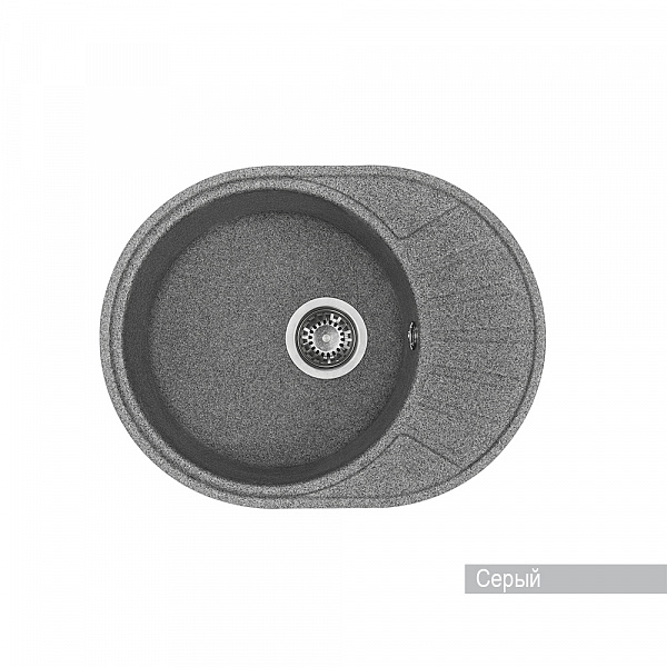 Мойка для кухни Aquaton Чезана круглая с крылом серая 1A711232CS230