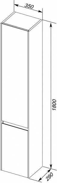 Шкаф-пенал для ванной Aquanet Гласс 35 L белый 00249946