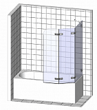 Шторки для ванны Cersanit EASY 140x115 двойной