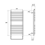 Полотенцесушитель водяной Point Нептун премиум PN09158S П12 500x800, хром