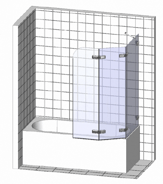 Шторки для ванны Cersanit EASY 140x115 двойной