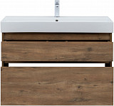 Тумба под раковину Aquanet Nova Lite 100 (SLIM SYNERGY) дуб рустикальный, 2 ящика 00249957