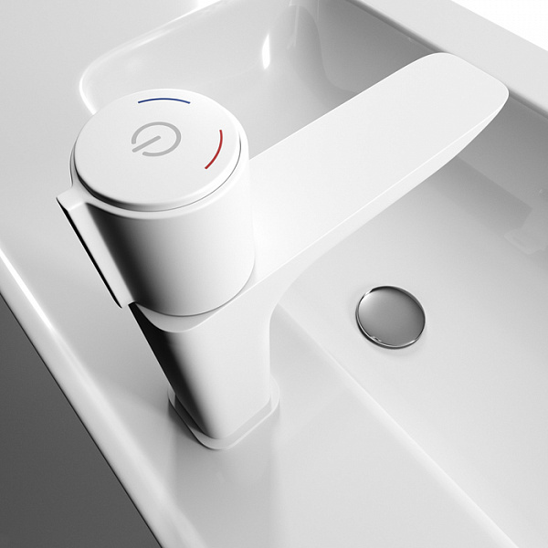 Смеситель для умывальника с инновационным управлением Push Control, белый матовый, Slide, IDDIS, SLIWTBTi01