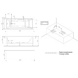 W93A-180-070W-A Gem, ванна акриловая 180x70 см