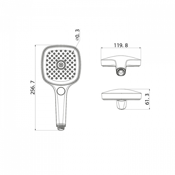 Лейка для душа, черная, Slide, IDDIS, SLI3F0Bi18