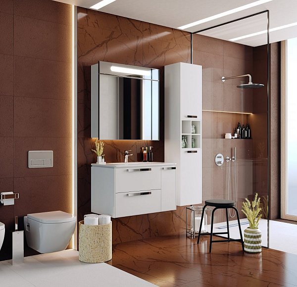 Шкаф - колонна Roca Lago белый глянец 857297806