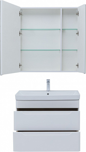 Мебель для ванной Aquanet София 80 белый глянец (2 ящика) 00274199