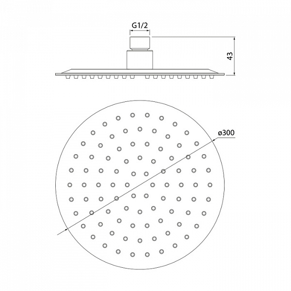 Душевая насадка верхняя круглая, IDDIS, 00430RSi64