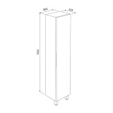 Пенал для ванной комнаты, напольный, белый, 40 см, Custo, IDDIS, CUS40W0i97