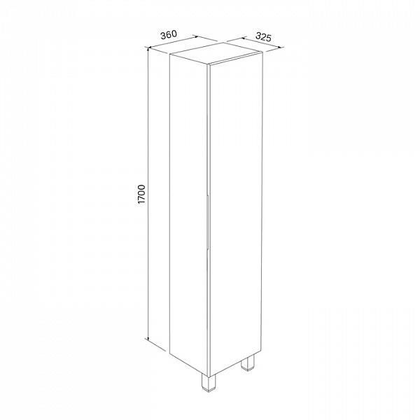 Пенал для ванной комнаты, напольный, белый, 40 см, Custo, IDDIS, CUS40W0i97