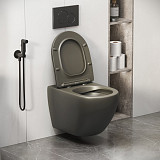 Унитаз GR-4411GSMS Color (550*365*395) ХАКИ МАТОВЫЙ подвесной БЕЗОБОДКОВЫЙ