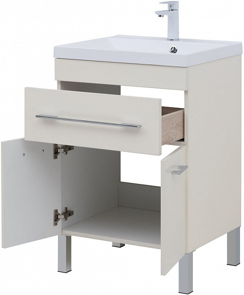 Тумба под раковину Aquanet Верона 60 крем (1 ящик, 2 дверцы) 00304535