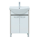 Тумба под раковину Aquanet Донна 60 белый дуб/белый (2 дверцы) 00273996