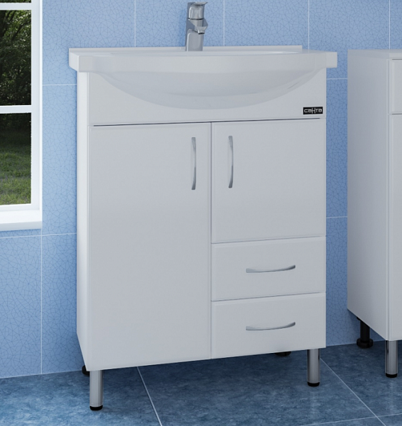 Тумба под раковину Элеганс 65, 2 ящика Санта 201103