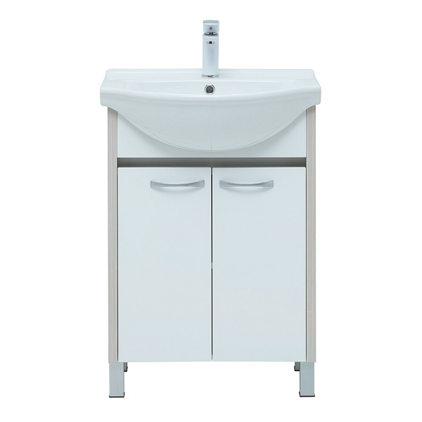 Тумба под раковину Aquanet Донна 60 белый дуб/белый (2 дверцы) 00273996