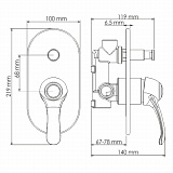 Смеситель для ванны и душа Wasserkraft Isar 1361