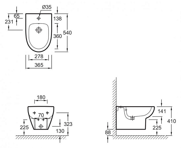 Биде подвесное Jacob Delafon Odeon Up E4765-00