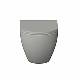 Унитаз GR-4455GMS (490*370*360) СЕРЫЙ МАТОВЫЙ подвесной БЕЗОБОДКОВЫЙ  с тонкой крышкой