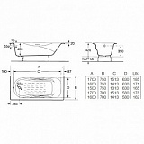 Чугунная ванна Roca Malibu 170х75 230960000