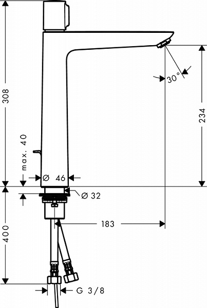 Смеситель для раковины Hansgrohe Talis Select E 240 71752000