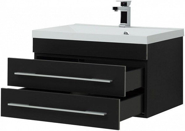 Тумба под раковину Aquanet Верона 75 New черный матовый 00272427