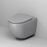 Унитаз GR-4411GLMS Color (550*365*395) СВЕТЛО-СЕРЫЙ МАТОВЫЙ подвесной БЕЗОБОДКОВЫЙ