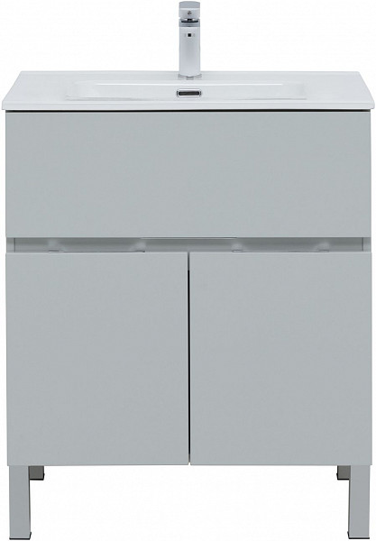 Тумба под раковину Aquanet Алвита New 70 1 ящик, 2 дверцы, серый 00303899