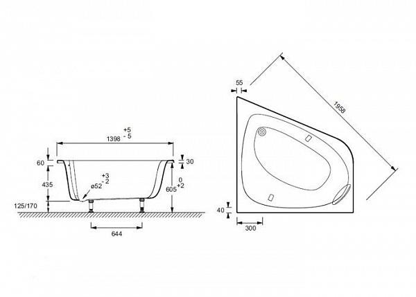 Акриловая ванна Jacob Delafon Odeon Up 140x140 см E6070RU-00