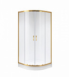 Душ. ограждение NG-6407-08 GOLD (100*100*190) полукруг, двери раздвижные, 1 место