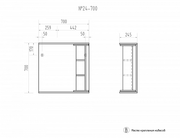 Зеркало VIGO Callao 70 см zsh.CAL.70.El