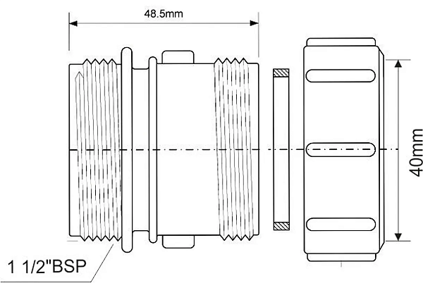 Муфта переходная 40мм-1 1/2" компрессионное соединение McAlpine T31M-40