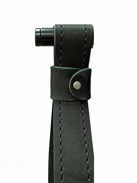 Зеркало Континент "Millenium Black Led" D 650 на ремне из натуральной кожи черного цвета