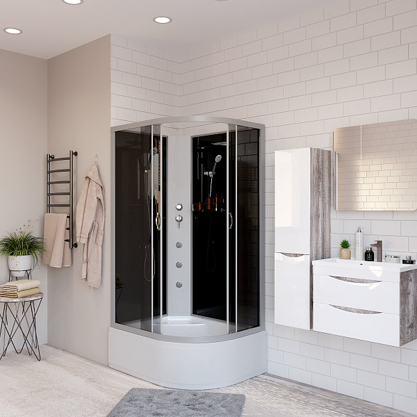 Душ.каб. NG-2510-14LBKG (1200х800х2000) высокий поддон(40см) стекло ТОНИРОВАННОЕ 4 места