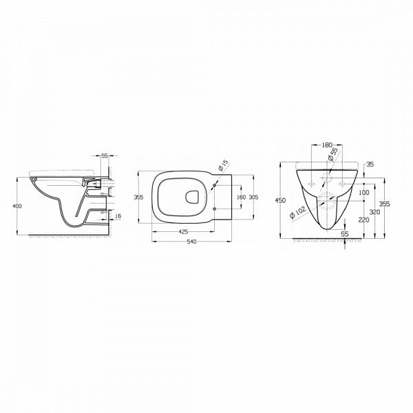 Унитаз (чаша) Roca Debba Round напольный безободковый 34299P00Y