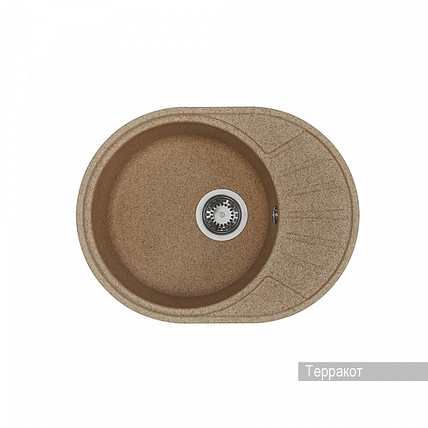 Мойка для кухни Aquaton Чезана круглая с крылом терракотовая 1A711232CS270