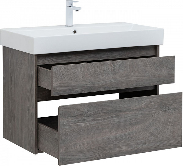 Тумба под раковину Aquanet Nova Lite 85 дуб рошелье, 2 ящика 00249937