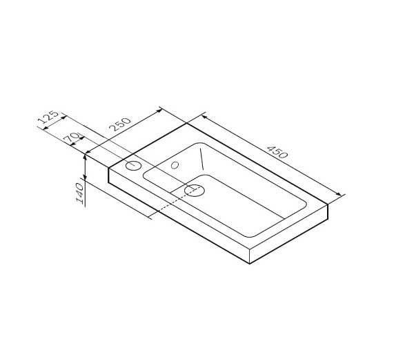 M85AWCC0452WG X-Joy, Раковина мебельная, керамическая, 45 см, встроенная, цвет: белый, глянец