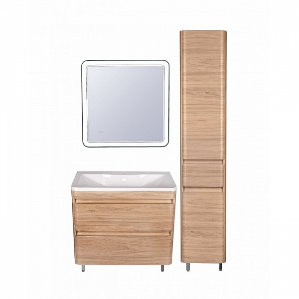 Тумба напольная Style line Атлантика 90, Люкс  ясень перламутр, под раковину, PLUS