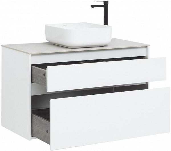 Тумба под раковину Aquanet Nova Lite 100 белый (2 ящика) 00242581