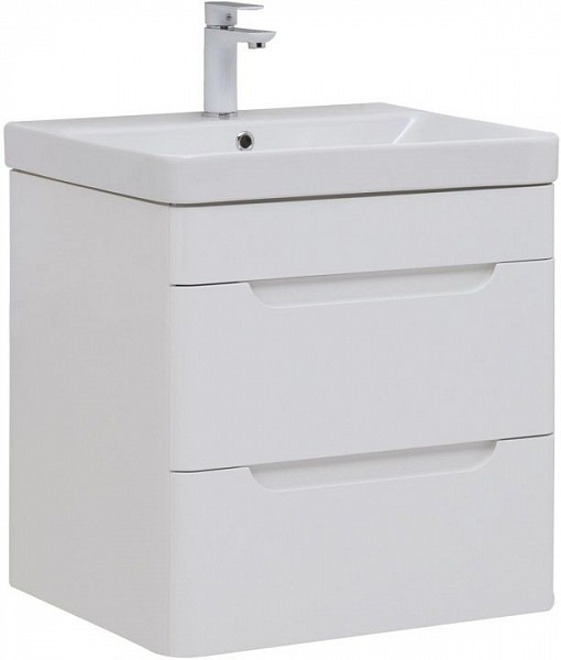 Тумба под раковину Aquanet София 60 белый глянец (2 ящика) 00288905