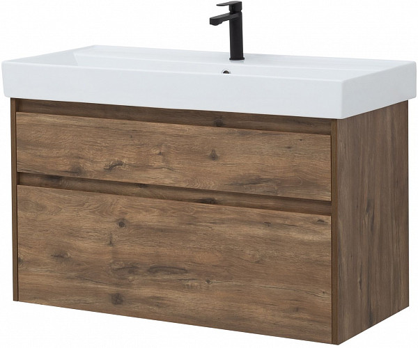 Тумба под раковину Aquanet Nova Lite 100 дуб рустикальный (2 ящика) 00249521